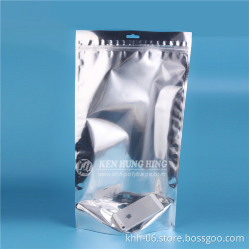 Custom printing clear front foil back stand up ziplock fitness clothes bags